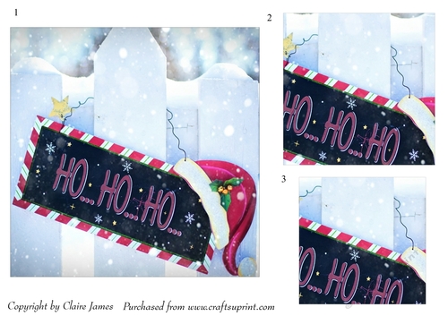 One Sheet Wonders - Christmas Ho Ho Ho - Easy Cut - 3D Pyramid/pyrimage