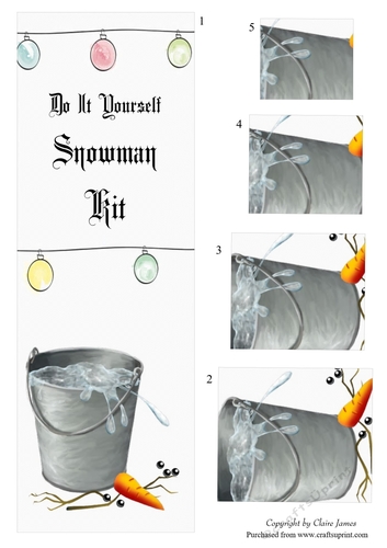 One Sheet Wonders - Do It Yourself Snowman Kit - Easy Cut - 3D Pyramid/pyrimage