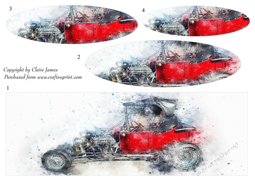 One Sheet Wonders - Water Colour Magic - Dragster - Easy Cut - 3D Pyramid/pyrimage