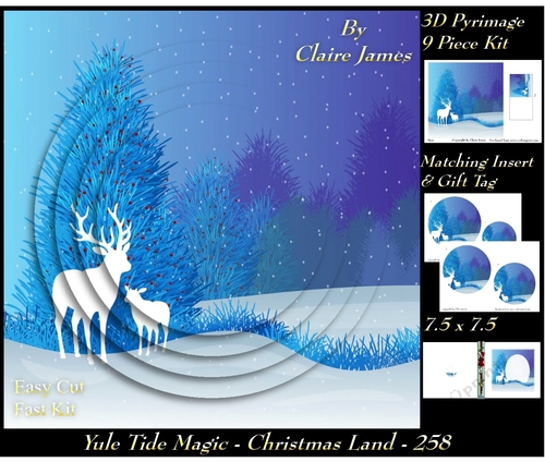 Yule Tide Magic 258 - Christmas Land - 3D Pyramid/pyrimage + Insert & Gift Tag