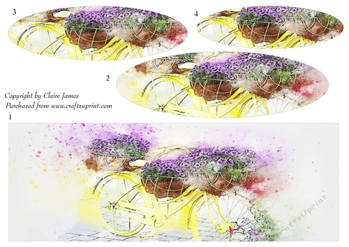 One Sheet Wonders - Water Colour Magic - Bike Garden Planter - Easy Cut - 3D Pyramid/pyrimage