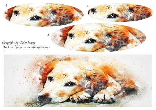 One Sheet Wonders - Water Colour Magic - Golden Retriever - Easy Cut - 3D Pyramid 
