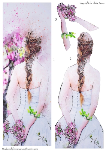 One Sheet Wonders - Water Colour Magic - Bridal - Easy Cut - 3D Decoupage