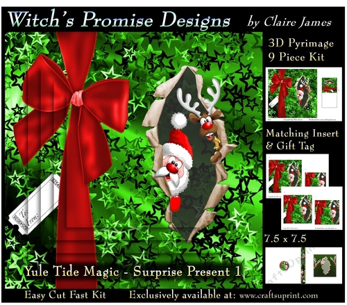 Yule Tide Magic -  Surprise Present 1 - 3D Pyrimage/pyramid kit + Insert & Gift Tag