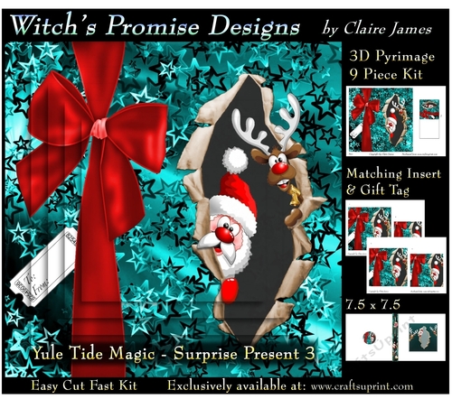 Yule Tide Magic -  Surprise Present 3 - 3D Pyrimage/pyramid kit + Insert & Gift Tag