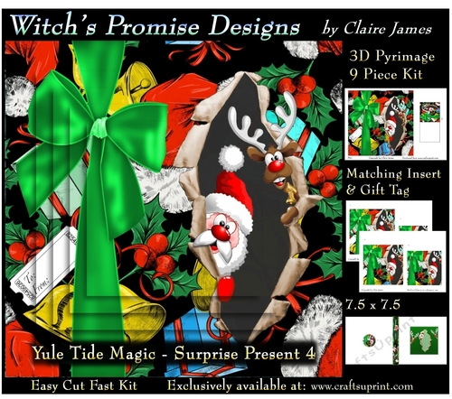 Yule Tide Magic -  Surprise Present 4 - 3D Pyrimage/pyramid kit + Insert & Gift Tag