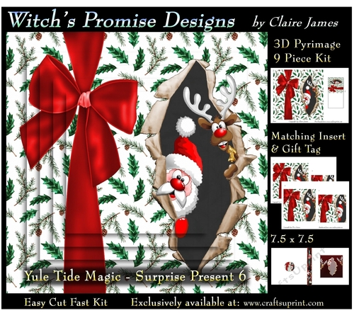 Yule Tide Magic -  Surprise Present 6 - 3D Pyrimage/pyramid kit + Insert & Gift Tag