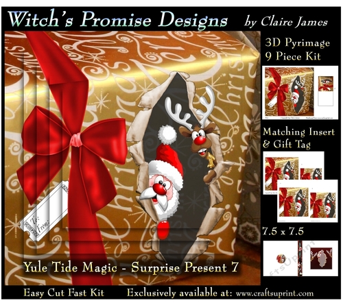 Yule Tide Magic -  Surprise Present 7 - 3D Pyrimage/pyramid kit + Insert & Gift Tag