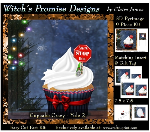 Cupcake Crazy - Yule 2 - 3D Pyrimage/pyramid kit + Insert & Gift Tag