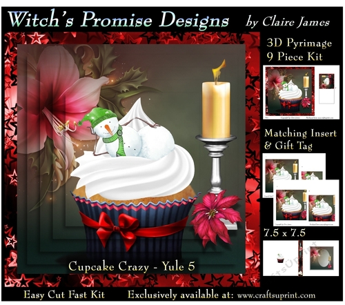 Cupcake Crazy - Yule 5 - 3D Pyrimage/pyramid kit + Insert & Gift Tag