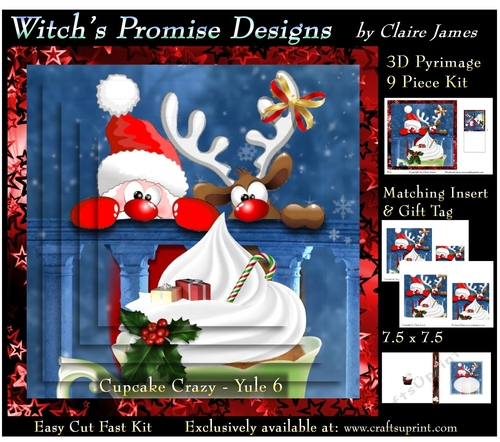 Cupcake Crazy - Yule 6 - 3D Pyrimage/pyramid kit + Insert & Gift Tag