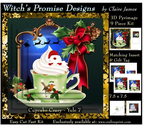 Cupcake Crazy - Yule 7 - 3D Pyrimage/pyramid kit + Insert & Gift Tag