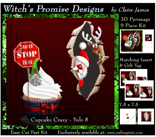 Cupcake Crazy - Yule 8 - 3D Pyrimage/pyramid kit + Insert & Gift Tag