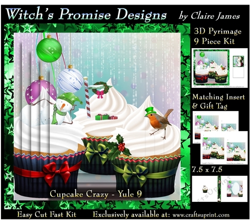 Cupcake Crazy - Yule 9 - 3D Pyrimage/pyramid kit + Insert & Gift Tag