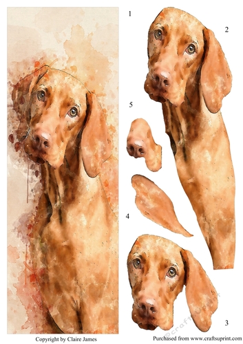 One Sheet Wonders - Water Colour Magic - Sight Hound - Easy Cut - 3D Decoupage