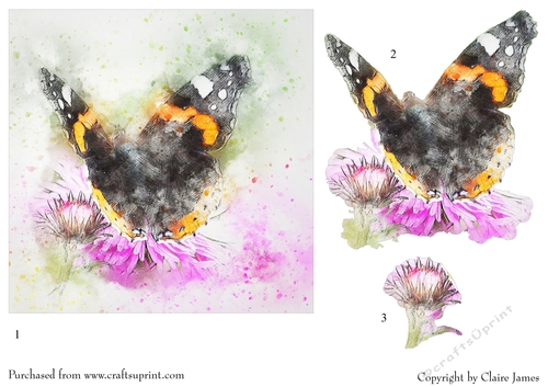 One Sheet Wonders - Water Colour Magic - Butterfly - Easy Cut - 3D Decoupage