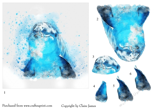 One Sheet Wonders - Water Colour Magic - Dolphin - Easy Cut - 3D Decoupage