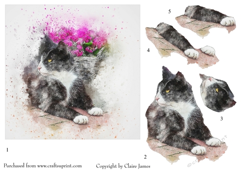 One Sheet Wonders - Cat Just Chilling - Easy Cut - 3D Decoupage