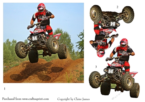 One Sheet Wonders - Quad Bike Racing - Easy Cut - 3D Decoupage