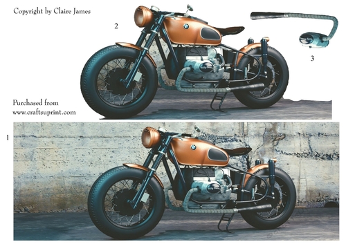 One Sheet Wonders - Motorbike - Easy Cut - 3D Decoupage