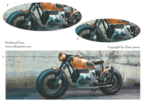 One Sheet Wonders - Motorbike - Easy Cut - 3D Pyramid 