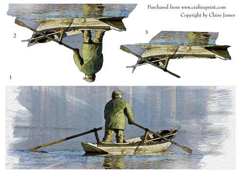 One Sheet Wonders - Water Colour Magic - Gone Fishing - Easy Cut - 3D Decoupage