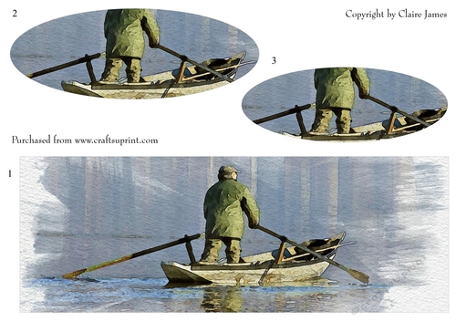 One Sheet Wonders - Water Colour Magic - Gone Fishing - Easy Cut - 3D Pyramid 