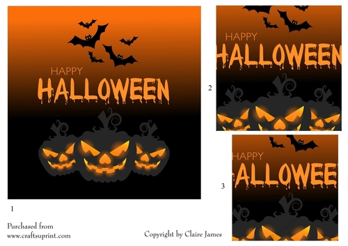 One Sheet Wonders - Halloween, All Hallows, Day Of The Dead 5 - Easy Cut - 3D Pyramid 