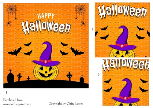One Sheet Wonders - Halloween, All Hallows, Day Of The Dead 07 - Easy Cut - 3D Pyramid 