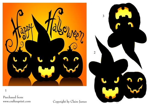 One Sheet Wonders - Halloween, All Hallows, Day Of The Dead 08 - Easy Cut - 3D Decoupage