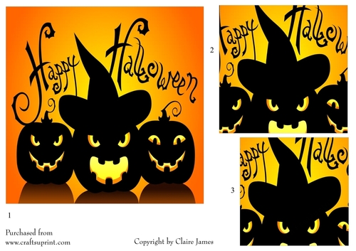 One Sheet Wonders - Halloween, All Hallows, Day Of The Dead 08 - Easy Cut - 3D Pyramid 