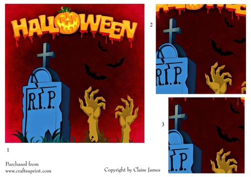 One Sheet Wonders - Halloween, All Hallows, Day Of The Dead 12 - Easy Cut - 3D Pyramid 