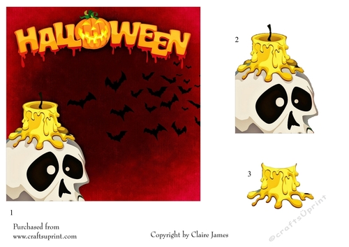 One Sheet Wonders - Halloween, All Hallows, Day Of The Dead 13 - Easy Cut - 3D Decoupage