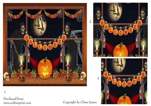 One Sheet Wonders - Halloween, All Hallows, Day Of The Dead 17 - Easy Cut - 3D Pyramid 