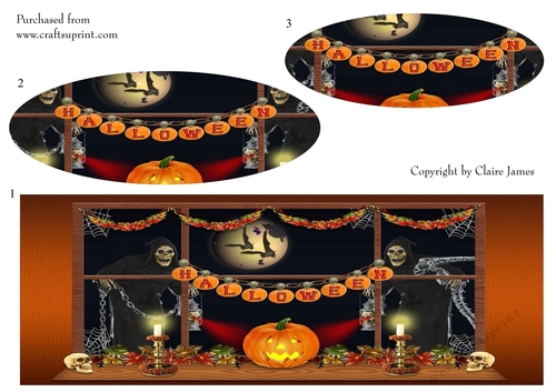 One Sheet Wonders - Halloween, All Hallows, Day Of The Dead 18 - Easy Cut - 3D Pyramid 