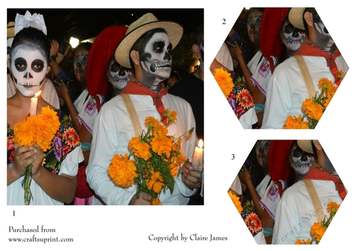 One Sheet Wonders - Halloween, All Hallows, Day Of The Dead 39b - Easy Cut - 3D Pyramid 