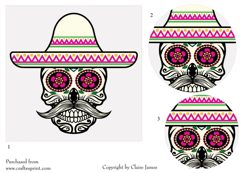 One Sheet Wonders - Halloween, All Hallows, Day Of The Dead 41 - Easy Cut - 3D Pyramid 
