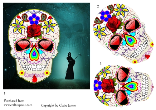One Sheet Wonders - Halloween, All Hallows, Day Of The Dead 45 - Easy Cut - 3D Decoupage
