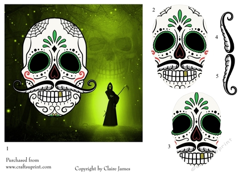 One Sheet Wonders - Halloween, All Hallows, Day Of The Dead 48 - Easy Cut - 3D Decoupage