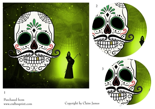 One Sheet Wonders - Halloween, All Hallows, Day Of The Dead 48 - Easy Cut - 3D Pyramid 