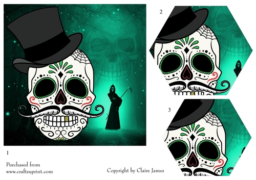 One Sheet Wonders - Halloween, All Hallows, Day Of The Dead 49 - Easy Cut - 3D Pyramid 