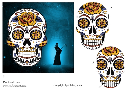 One Sheet Wonders - Halloween, All Hallows, Day Of The Dead 50 - Easy Cut - 3D Decoupage
