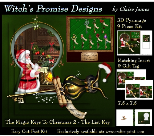 The Magic Keys To Christmas 2 - The List Key - 3D Pyramid kit + Insert & Gift Tag