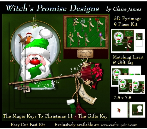 The Magic Keys To Christmas 11 - The Gifts Key - 3D Pyramid kit + Insert & Gift Tag