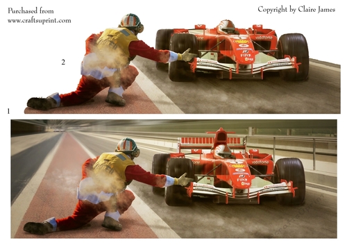 One Sheet Wonders - Car Racing 3 - Easy Cut - 3D Decoupage