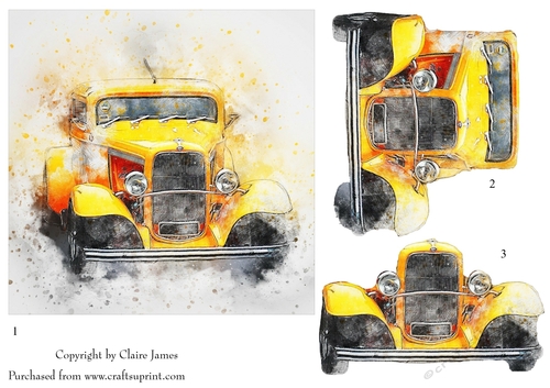 One Sheet Wonders - Custom Car 6 - Easy Cut - 3D Decoupage
