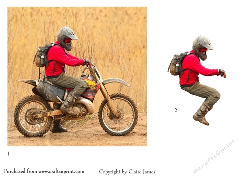 One Sheet Wonders - Dirt Bike - Easy Cut - 3D Decoupage