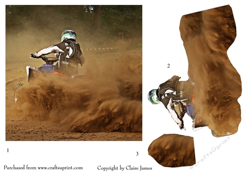 One Sheet Wonders - Quad Racing Off Road - Easy Cut - 3D Decoupage