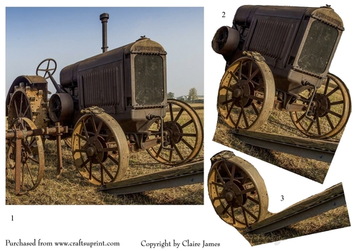 One Sheet Wonders - Barn Finds 2 Tractor - Easy Cut - 3D Decoupage