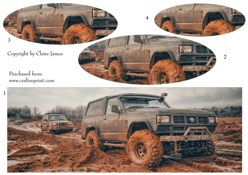 One Sheet Wonders - 4 Wheel Drive - Easy Cut - 3D Pyramid 